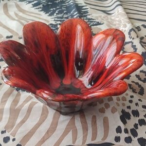 Red and Black Floral Evangeline Bowl